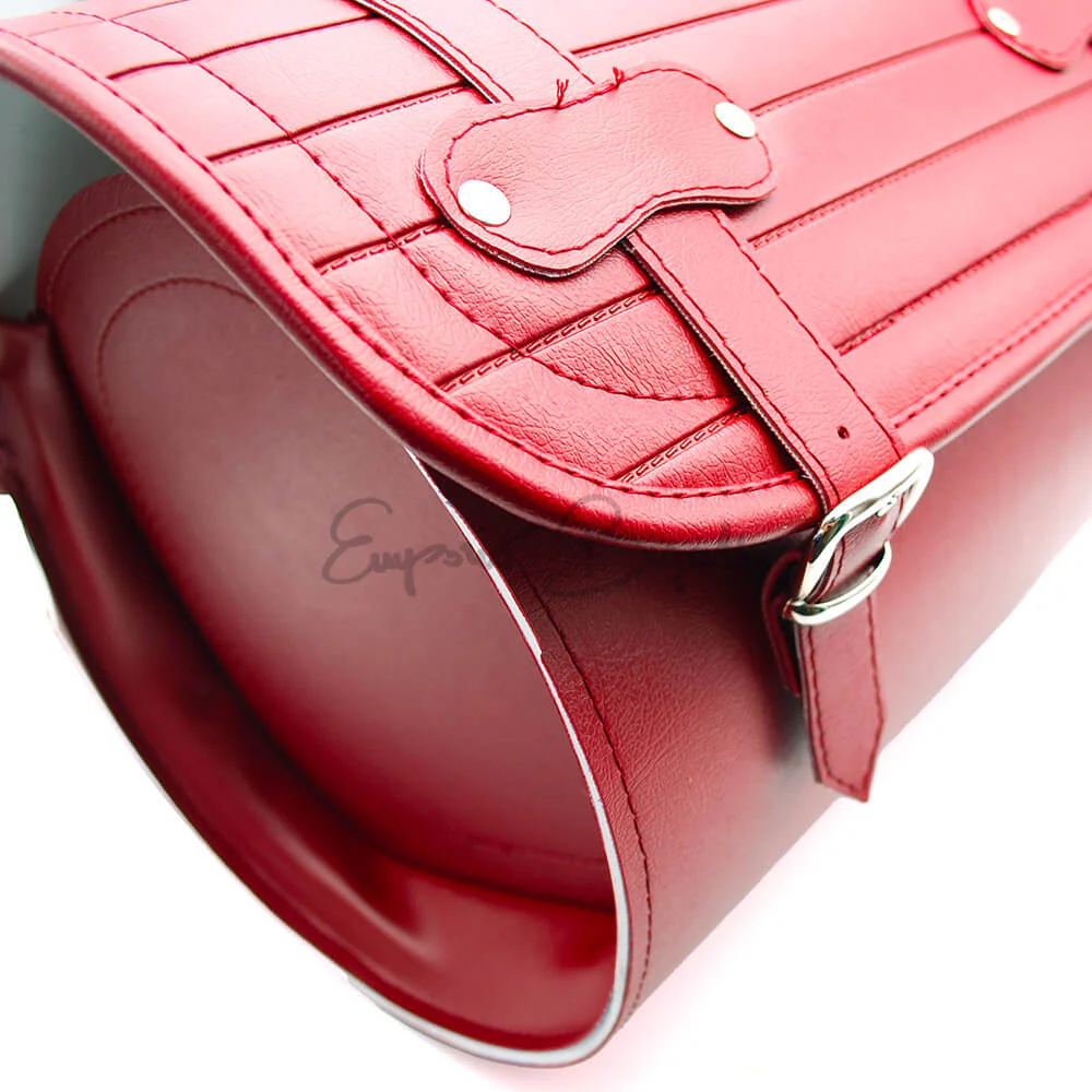 Borsa Valigia cilindrica rosso rivestita in scay cannellato per portapacchi | Fiat 500 N D F L R | - Image 2