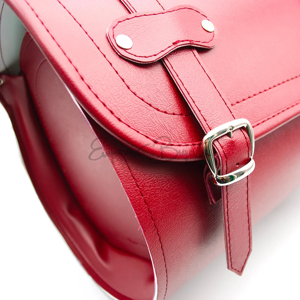 Borsa Valigia cilindrica rosso rivestita in scay liscio per portapacchi | Fiat 500 N D F L R | - Image 2