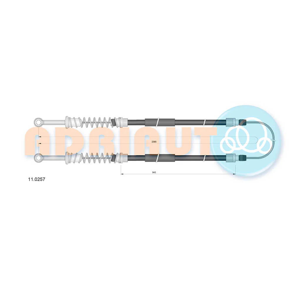 Cavo freno stazionamento dim. 2385/945+945 | Fiat Panda 141 | Autobianchi Y10 | - Image 3