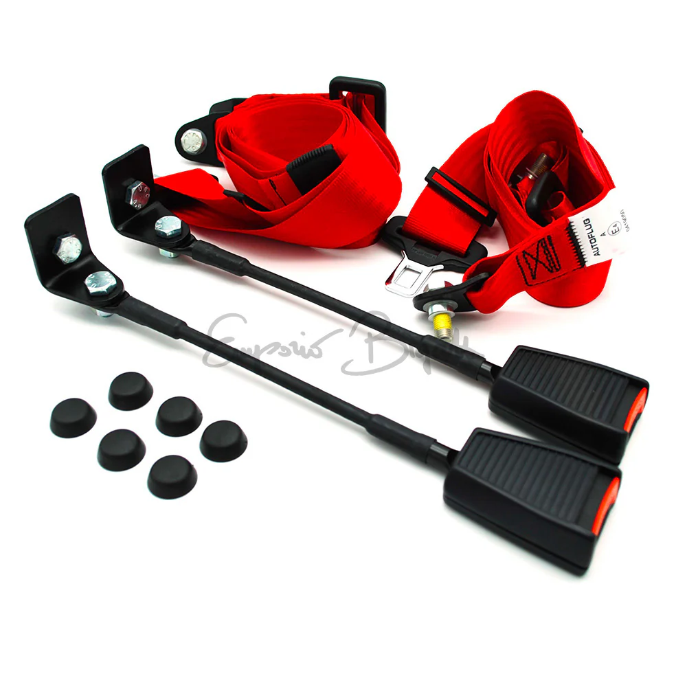 Cinture di sicurezza omologate statiche rosso | Fiat 500 N D F L R Giardiniera |