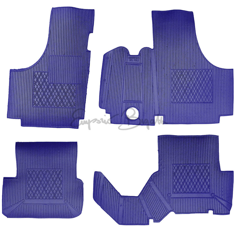 Kit 4 tappeti in gomma tipo originale economici blu | Fiat 500 |