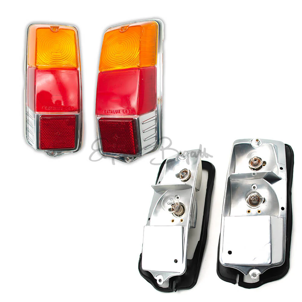 Coppia fanali posteriori completi arancio con lampadine e guarnizioni | Fiat 500 F L R |