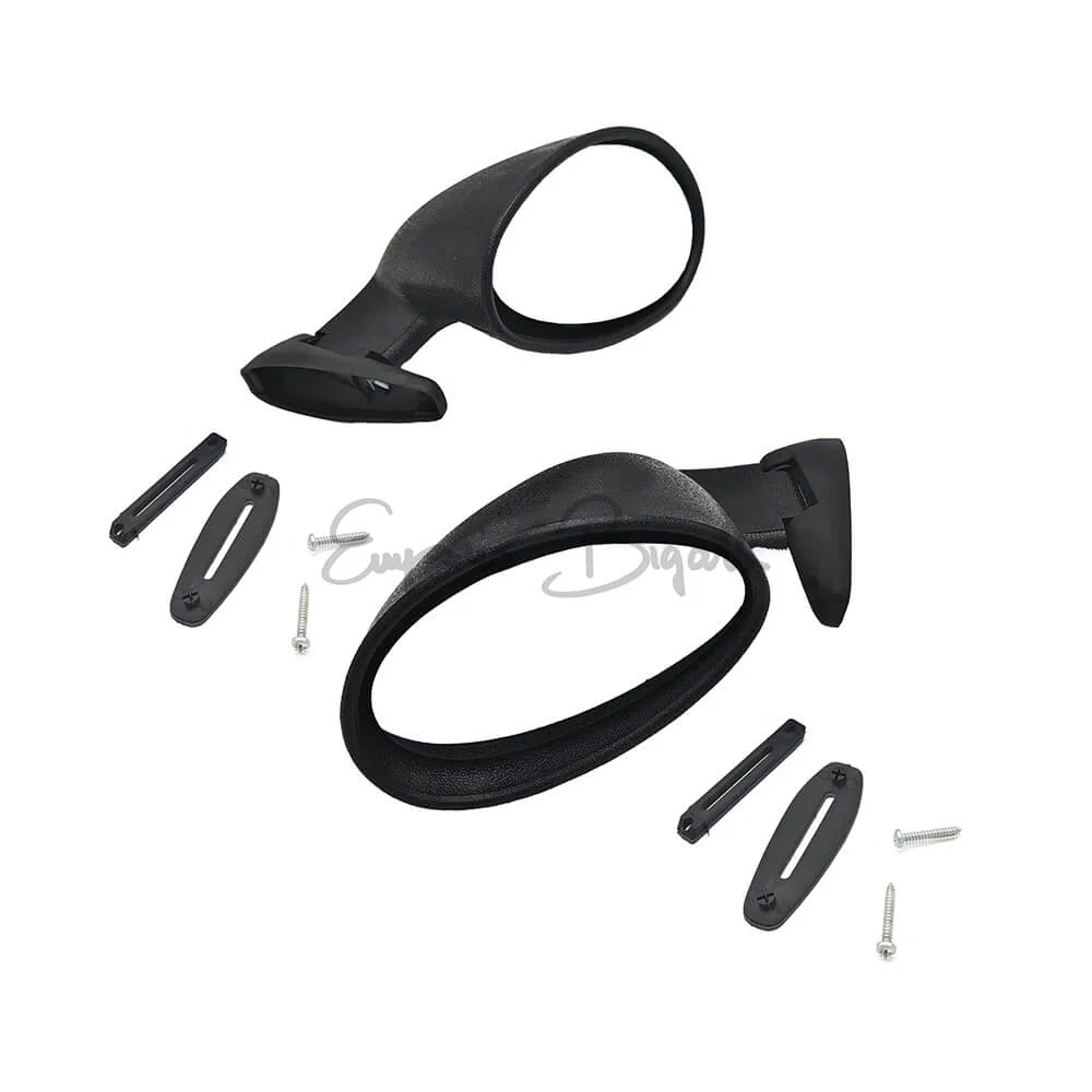 Coppia Specchi retrovisori Nero Opaco tipo Californian a vite | Fiat 500 N D F L R Giardiniera |
