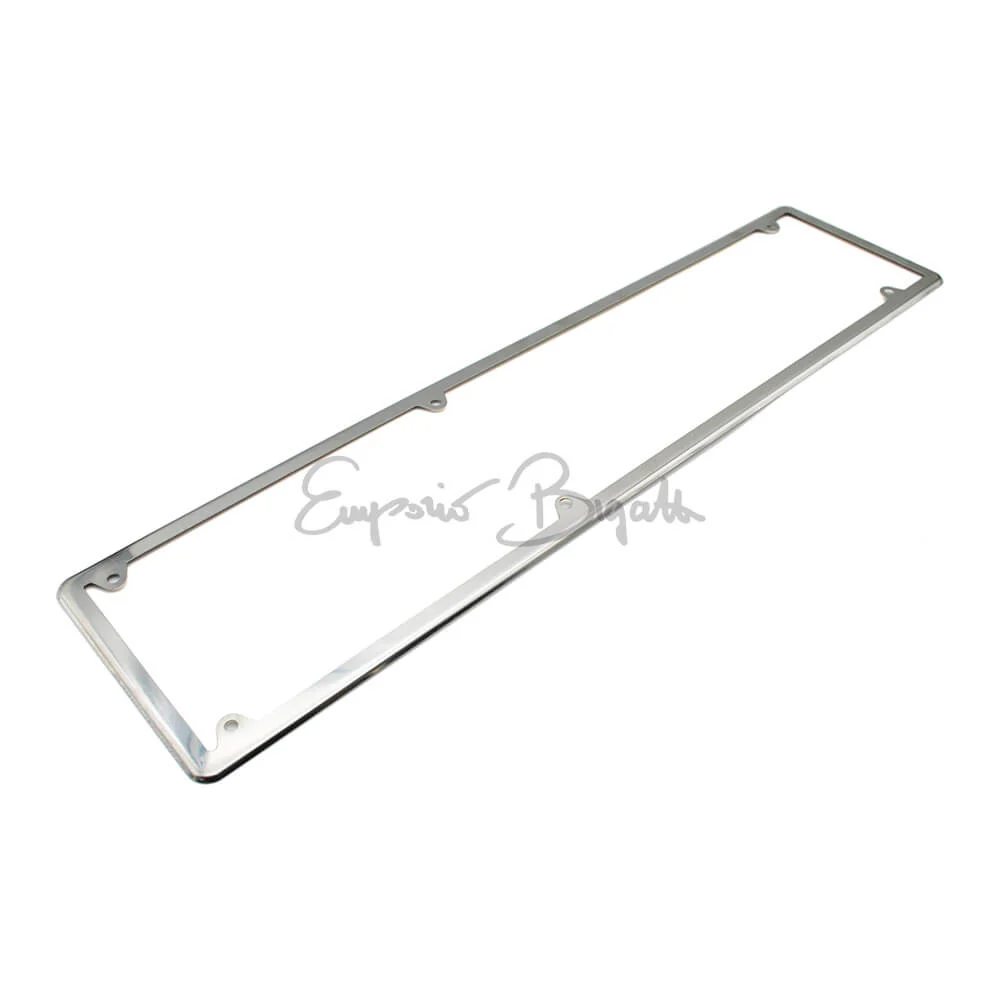 Cornice targa posteriore in acciaio inox per targhe affiancate 6 fori dal 1976 al 1998 | Universale |