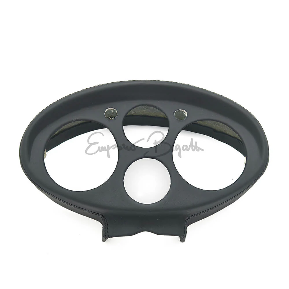 Cruscotto sportivo  in vetroresina rivestito in pelle nera Ovale Tipo Giannini senza strumenti | Fiat 500 N D F R Giardiniera | - Image 3