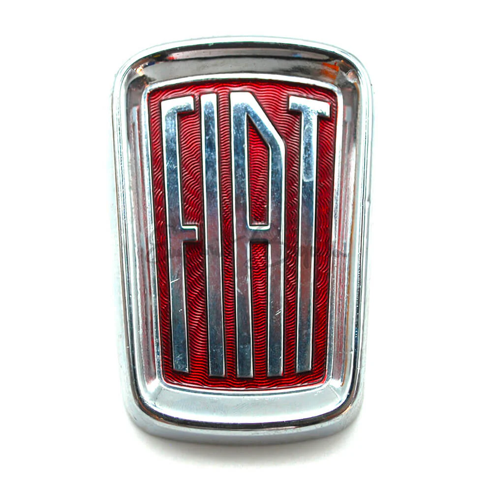 Fregio anteriore in metallo cromato originale | Fiat 1110 R | Auto d'epoca | - Image 3