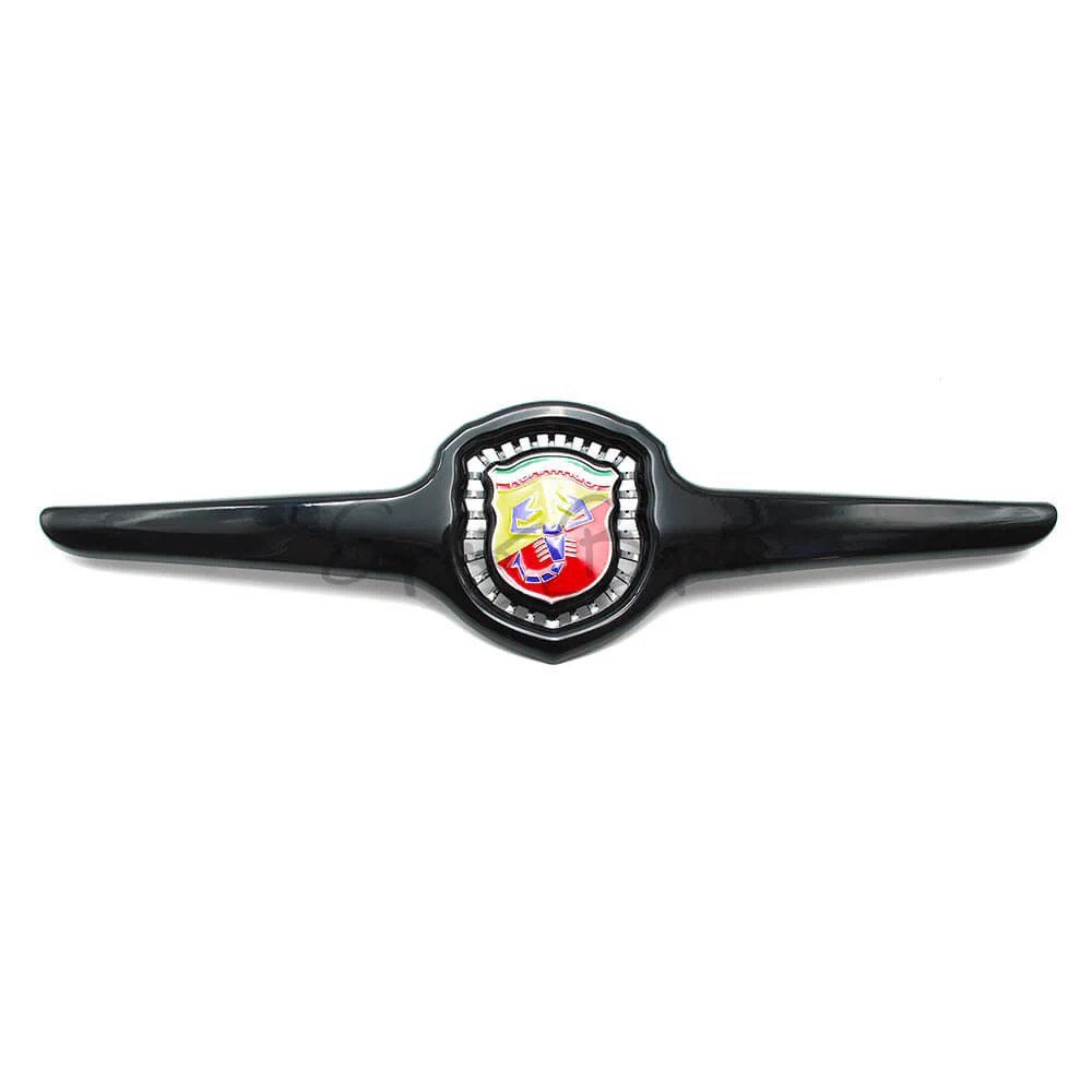 Fregio anteriore in metallo Nero Lucido con Logo Abarth | Fiat 500 D F |