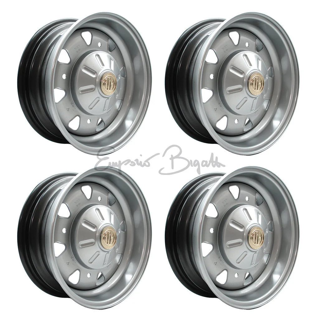 Kit 4 Cerchi in ferro CMR Omologati 4,5x12 con coppetta cromata | Fiat 500 N D F L R |