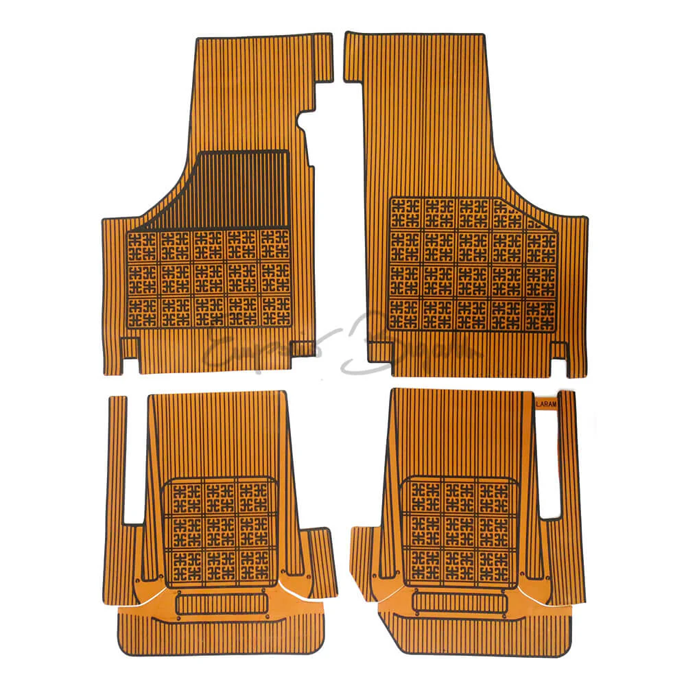 Kit 4 sovratappeti in gomma ocra | Fiat 500 D F L R |