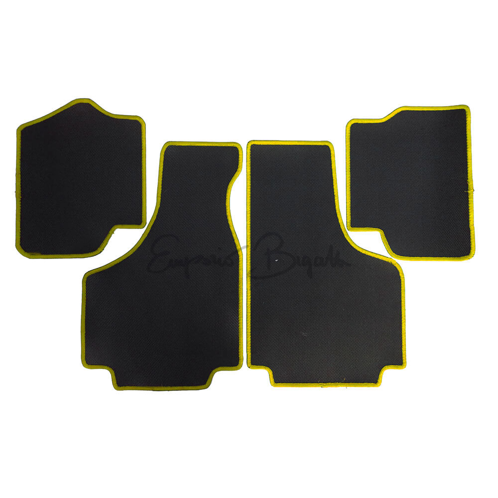 Kit 4 tappeti in gomma giallo | Fiat 500 |