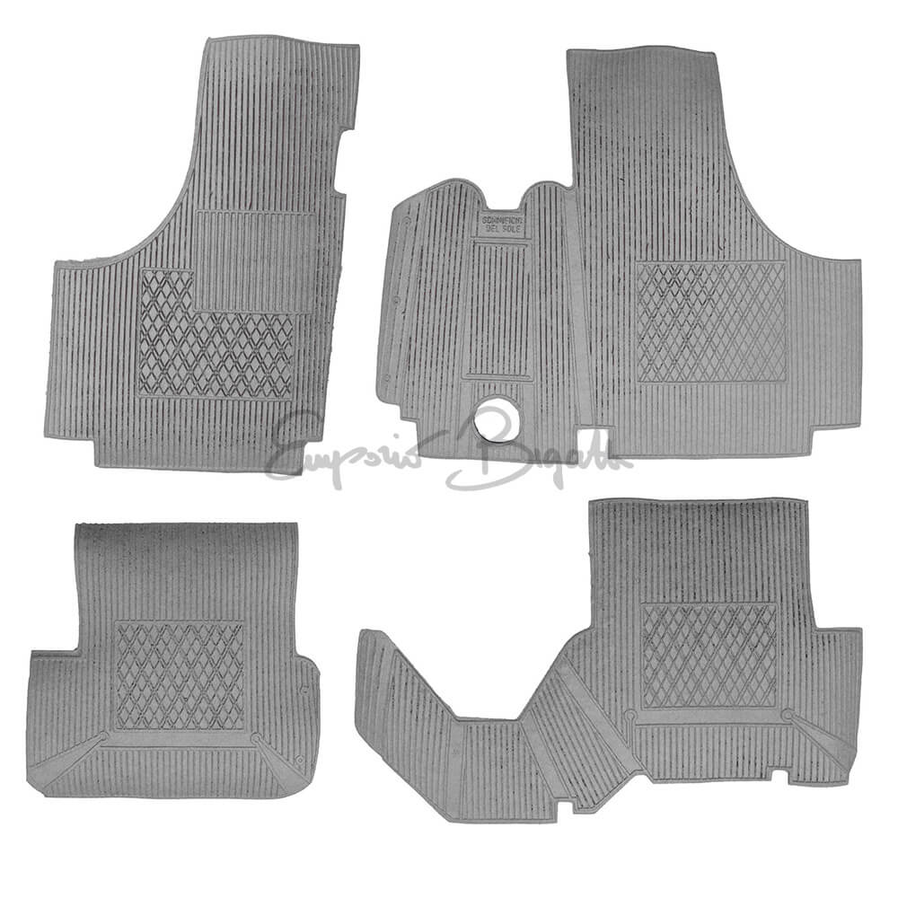 Kit 4 tappeti in gomma tipo originale economici grigio | Fiat 500 |