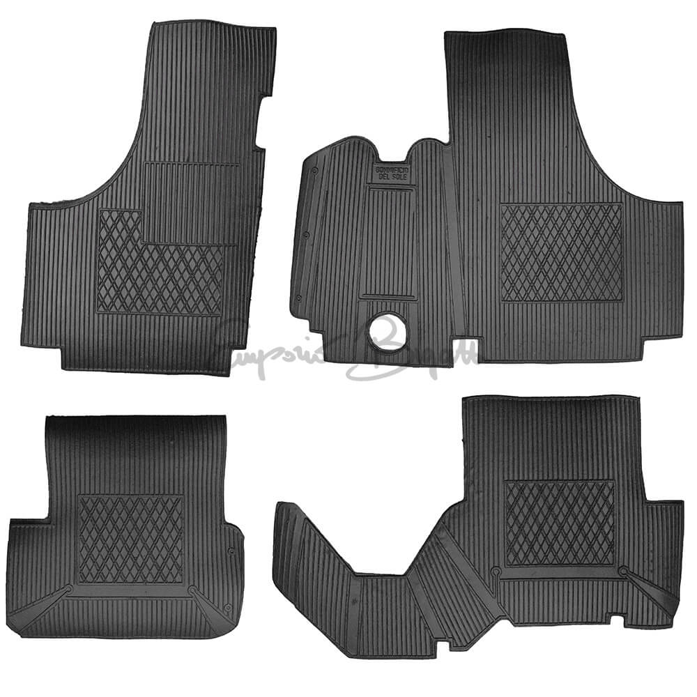 Kit 4 tappeti in gomma tipo originale colore nero | Fiat 500 | Fiat 126 |