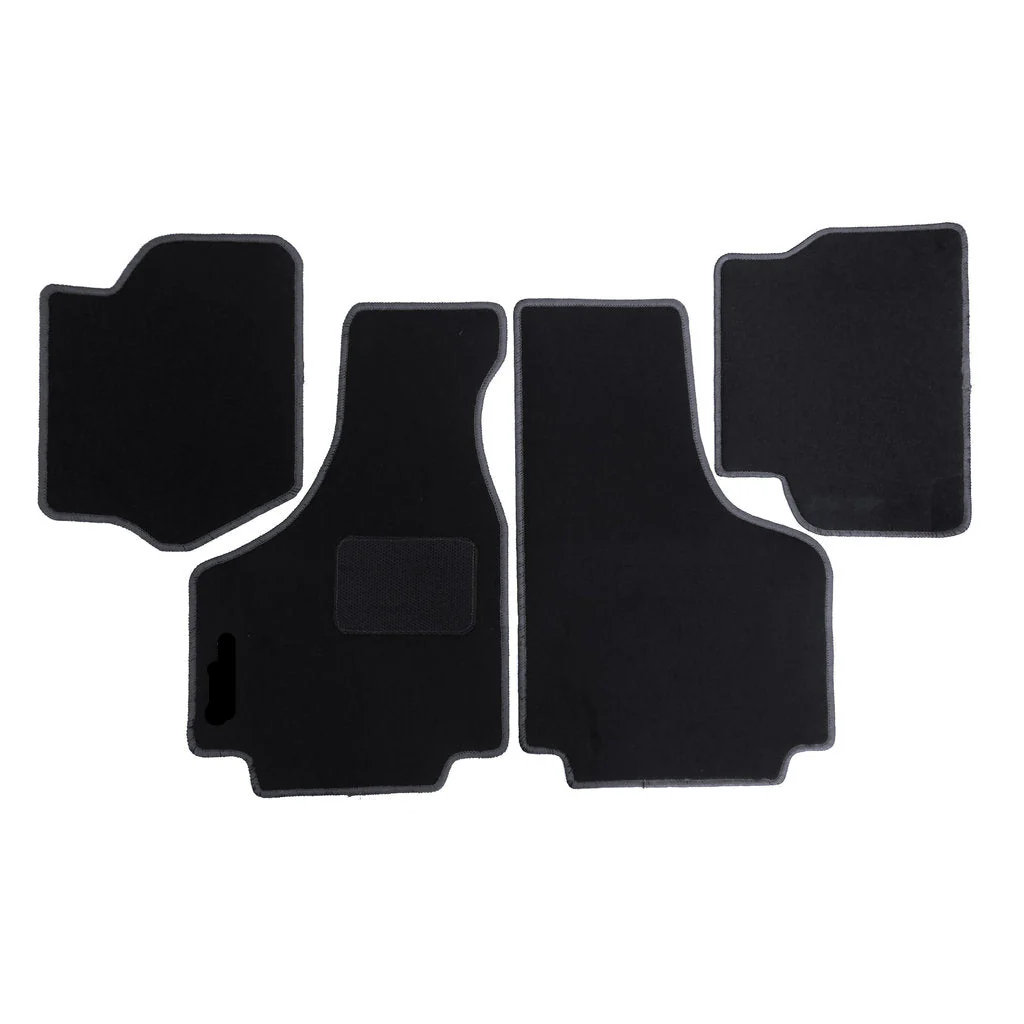 Kit 4 tappeti in moquette nera bordo nero | Fiat 500 |
