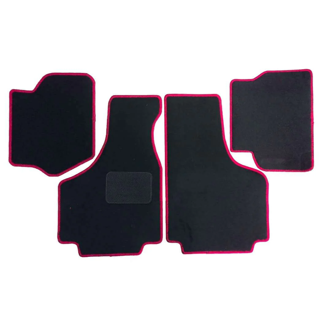 Kit 4 tappeti in moquette bordo rosso | Fiat 500 |
