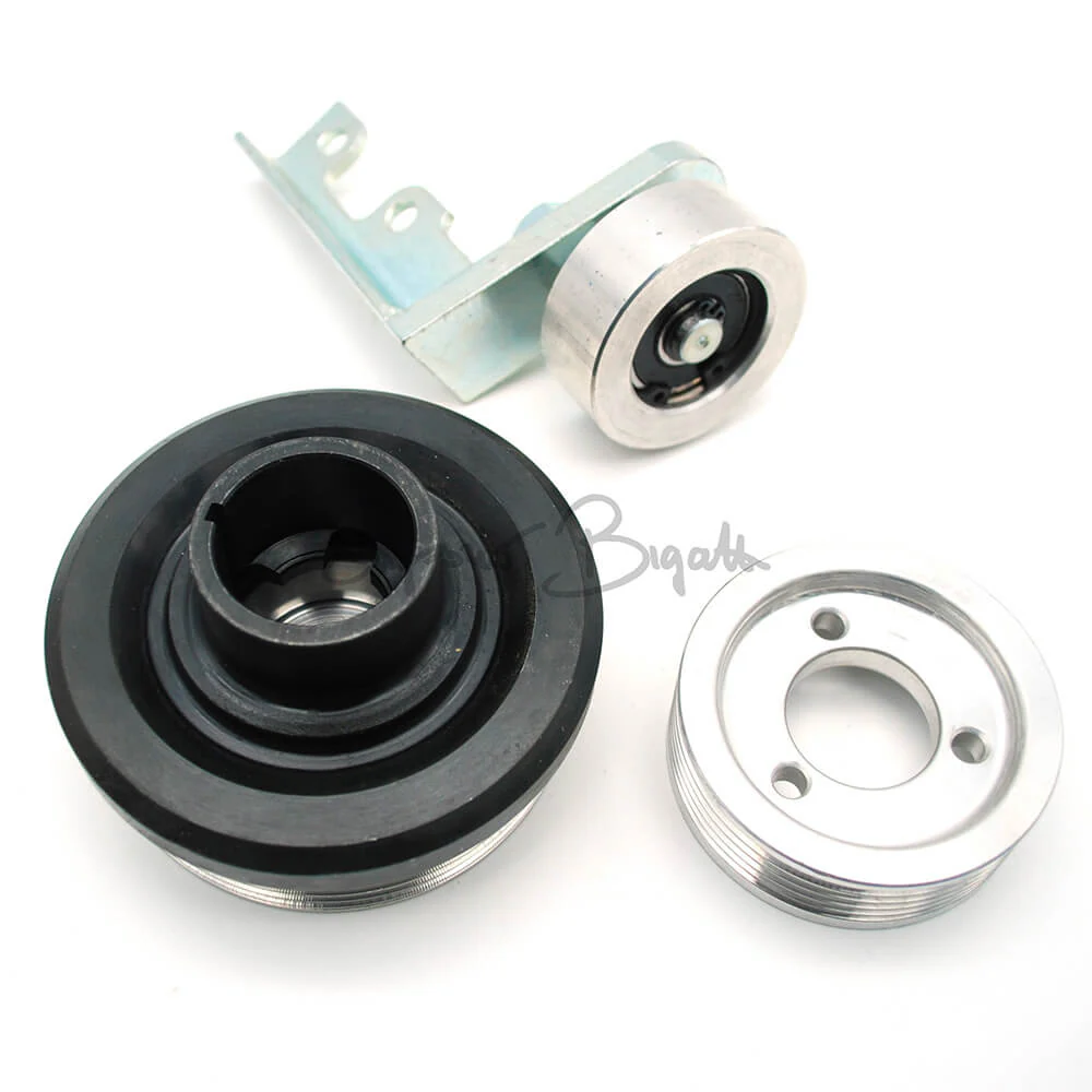 Kit pulegge in alluminio con cinghia poly-v e tendicinghia per Dinamo | Fiat 500 F L R | Fiat 126 | - Image 6