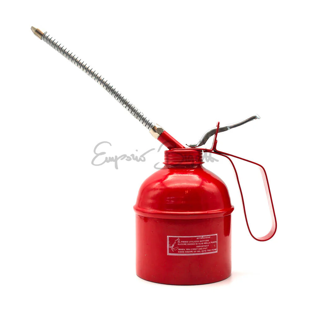 Oliatore a pressione in metallo con canna flessibile lunga 140 mm