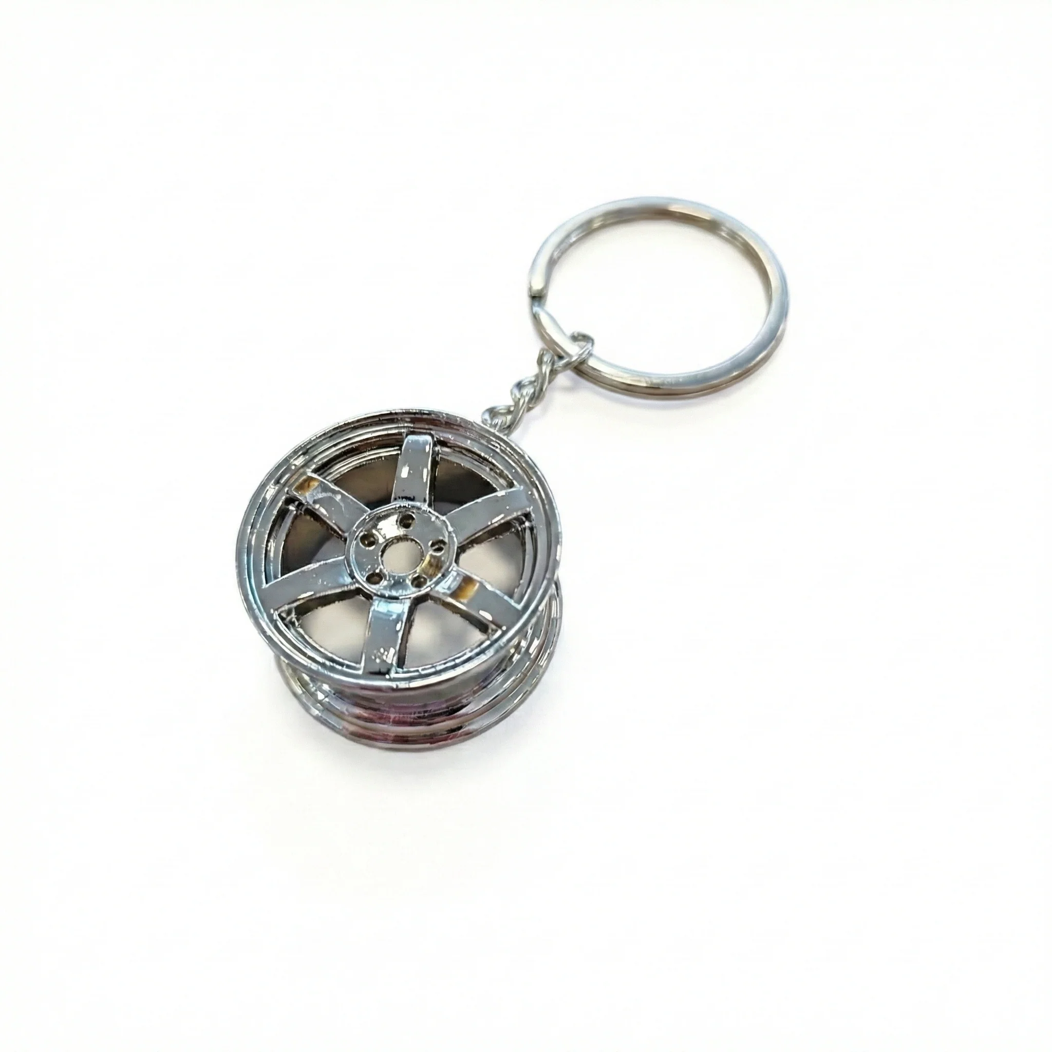 Portachiavi Cerchio Auto 6 Razze Argento | Gadget Tuning