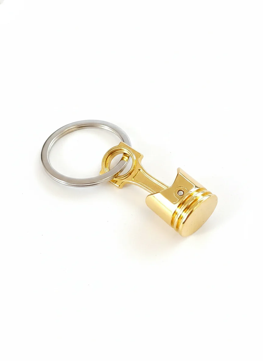 Portachiavi Pistone Dorato in Metallo | Gadget Auto Moto