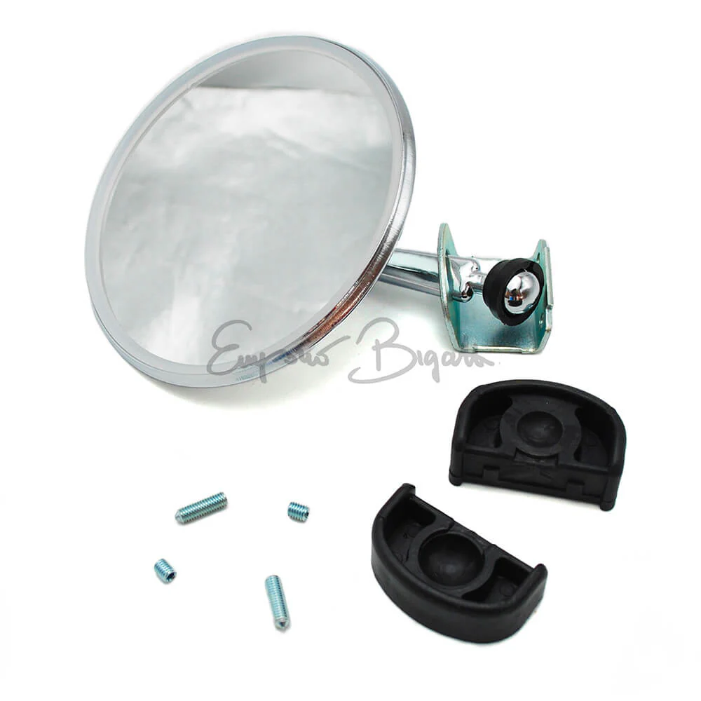 Specchietto retrovisore esterno per auto cromato tondo d.120 a regolazione manuale con morsetto destro/sinistro DX/SX | Fiat 500 F L R |