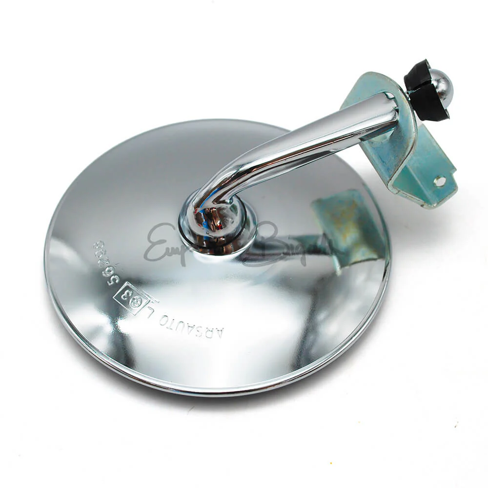 Specchietto retrovisore esterno per auto cromato tondo d.120 a regolazione manuale con morsetto destro/sinistro DX/SX | Fiat 500 F L R | - Image 2
