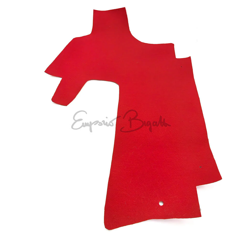 Tappeto rivestimento interno cofano anteriore in moquette Rossa | Fiat 500 F L R Giardiniera | - Image 3