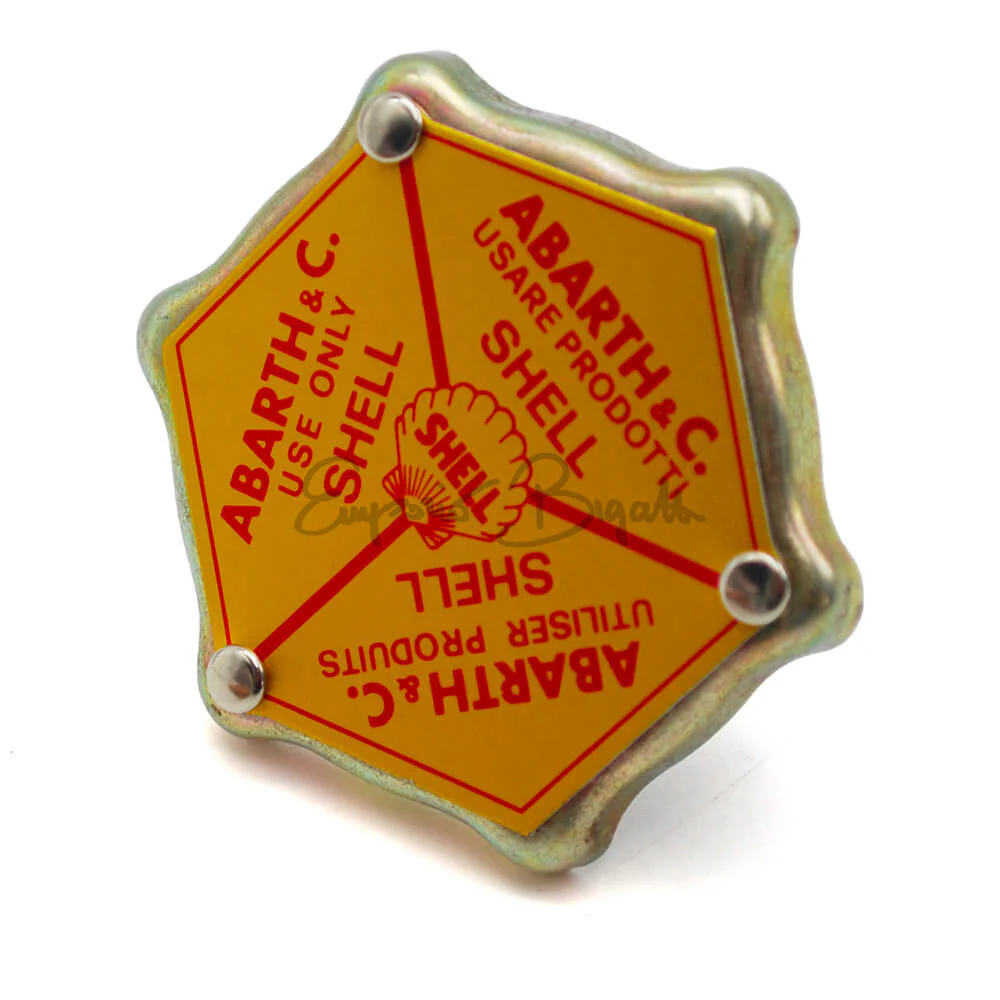 Tappo Giallo Shell coperchio punterie in alluminio Abarth | Fiat 500 F L R |
