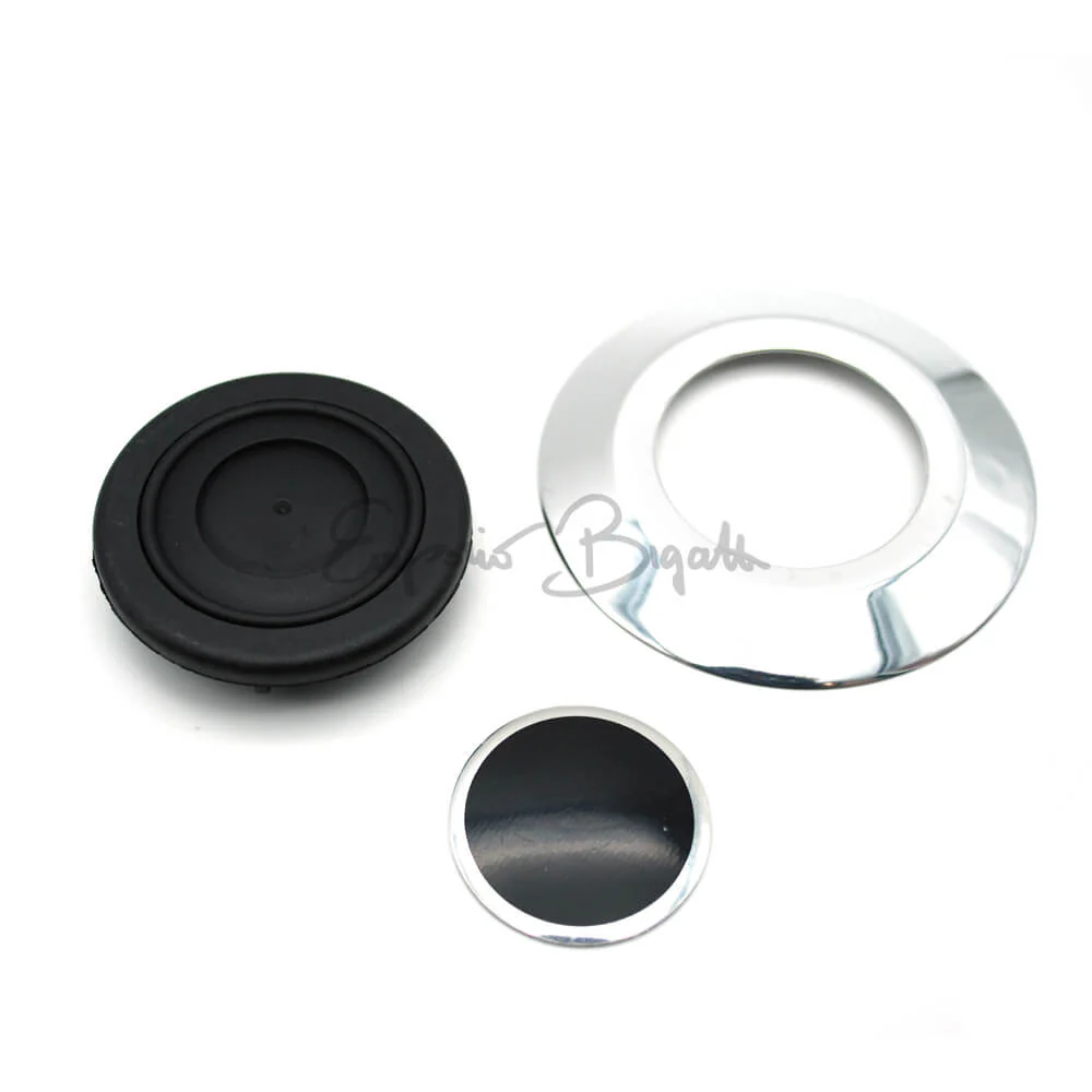 Volante mogano argento tipo Prestige diametro 370mm con pulsante clacson e ghiera copriviti - Image 5