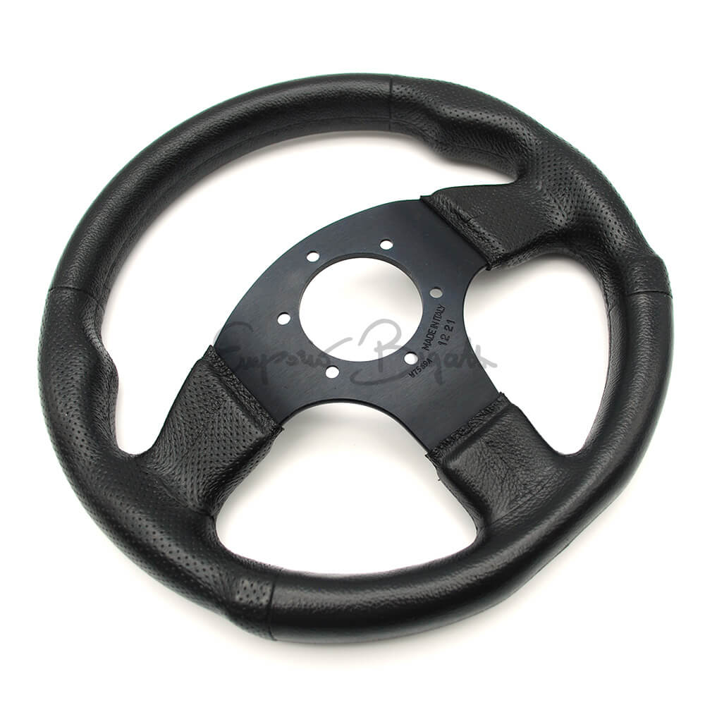Volante sportivo Imola poliuretano nero, razze nere, diametro 300mm con pulsante clacson - Image 5