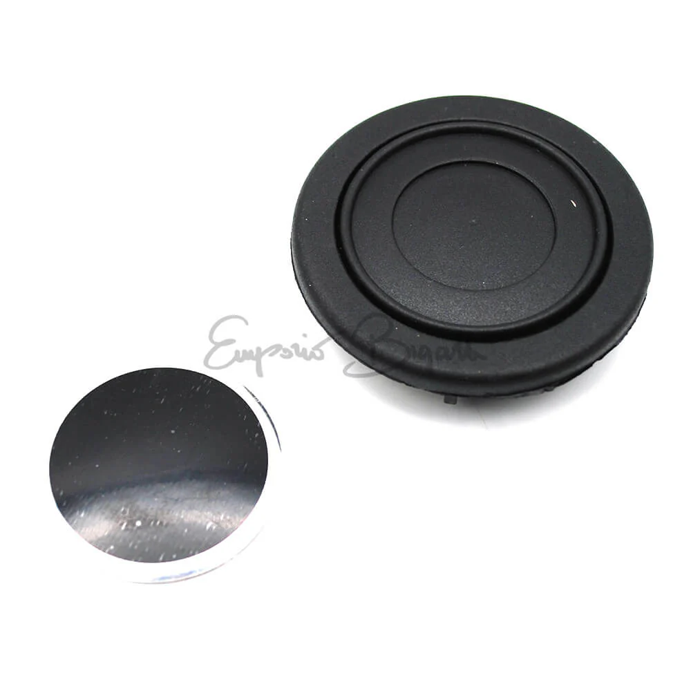 Volante sportivo racing argento in pelle nera 360 mm con pulsante clacson - Image 5